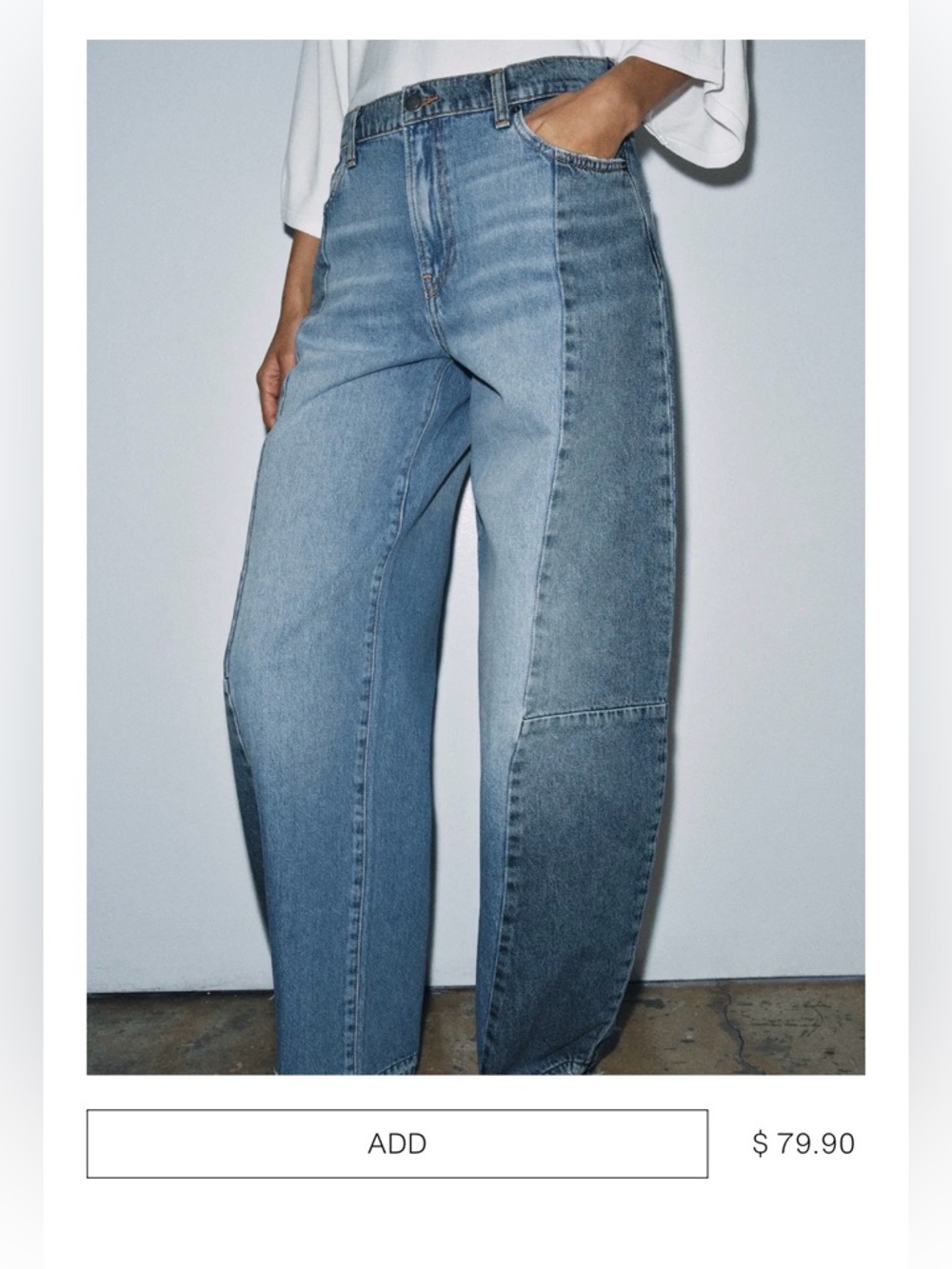 Zara 2-Tone Barrel Jeans